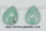 CAM417 15.5 inches 18*25mm flat teardrop natural russian amazonite beads