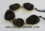 CNG2380 7.5 inches 25*30mm - 30*35mm freeform druzy agate beads