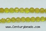 COP353 15.5 inches 6mm faceted round yellow opal gemstone beads wholesale