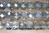 CRB3105 15.5 inches 2*3mm faceted rondelle tiny smoky quartz beads