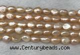 FWP280 15 inches 7mm - 8mm baroque pink freshwater pearl strands