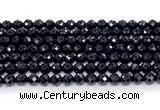 CON130 15.5 inches 5mm faceted round black onyx gemstone beads