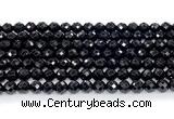 CON131 15.5 inches 6mm faceted round black onyx gemstone beads