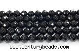 CON133 15.5 inches 10mm faceted round black onyx gemstone beads