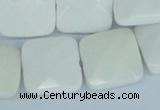 CAA06 15.5 inches 18*18mm faceted square white agate gemstone beads