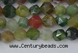 CAA1026 15.5 inches 6mm faceted nuggets Indian agate beads