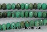 CAA103 15.5 inches 5*8mm faceted rondelle grass agate gemstone beads