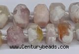 CAA1115 15.5 inches 10*14mm - 12*16mm faceted nuggets sakura agate beads