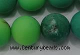 CAA1154 15.5 inches 12mm round matte grass agate beads wholesale