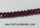 CAA123 15.5 inches 5*8mm faceted rondelle red agate gemstone beads