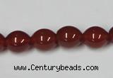 CAA130 15.5 inches 10*12mm egg-shaped red agate gemstone beads