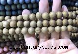 CAA1316 15.5 inches 10mm round matte plated druzy agate beads