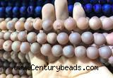 CAA1333 15.5 inches 12mm round matte plated druzy agate beads