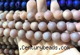 CAA1353 15.5 inches 14mm round matte plated druzy agate beads