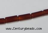 CAA141 15.5 inches 6*12mm faceted column red agate gemstone beads