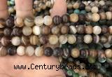 CAA1477 15.5 inches 10mm round matte banded agate beads wholesale