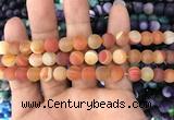 CAA1491 15.5 inches 8mm round matte banded agate beads wholesale