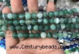 CAA1515 15.5 inches 6mm round matte banded agate beads wholesale