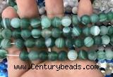 CAA1518 15.5 inches 12mm round matte banded agate beads wholesale