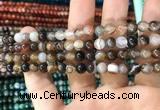 CAA1537 15.5 inches 6mm round banded agate beads wholesale