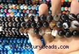CAA1538 15.5 inches 8mm round banded agate beads wholesale