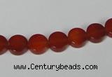 CAA154 15.5 inches 8mm coin red agate gemstone beads