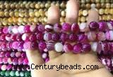 CAA1562 15.5 inches 8mm round banded agate beads wholesale