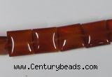 CAA160 15.5 inches 12*12mm square red agate gemstone beads