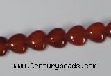 CAA163 15.5 inches 10*10mm heart red agate gemstone beads