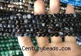 CAA1640 15.5 inches 6mm faceted round banded agate beads