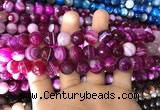 CAA1658 15.5 inches 12mm faceted round banded agate beads