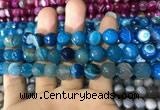 CAA1667 15.5 inches 10mm faceted round banded agate beads