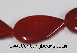 CAA167 15.5 inches 22*36mm flat teardrop red agate gemstone beads