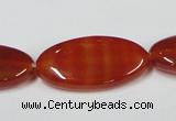 CAA173 15.5 inches 15*30mm oval red agate gemstone beads