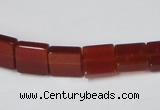 CAA175 15.5 inches 10*10mm square red agate gemstone beads