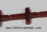 CAA183 15.5 inches 20*30mm cross red agate gemstone beads