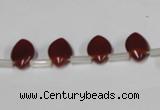 CAA184 Top-drilled 8*12mm marquise red agate gemstone beads