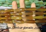 CAA2066 15.5 inches 10*30mm teardrop agate beads wholesale
