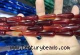 CAA2074 15.5 inches 10*30mm teardrop agate beads wholesale