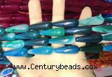 CAA2078 15.5 inches 10*30mm teardrop agate beads wholesale