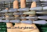 CAA2091 15.5 inches 10*30mm faceted teardrop agate beads