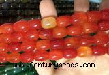 CAA2118 15.5 inches 10*14mm drum agate beads wholesale