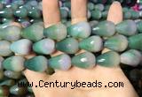 CAA2163 15.5 inches 15*20mm faceted teardrop agate beads