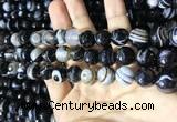 CAA2201 15.5 inches 12mm faceted round banded agate beads