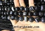 CAA2202 15.5 inches 14mm faceted round banded agate beads