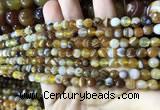 CAA2204 15.5 inches 4mm faceted round banded agate beads