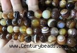 CAA2208 15.5 inches 12mm faceted round banded agate beads