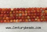 CAA2227 15.5 inches 8mm faceted round banded agate beads