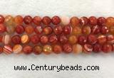 CAA2229 15.5 inches 12mm faceted round banded agate beads