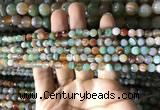 CAA2263 15.5 inches 4mm faceted round banded agate beads